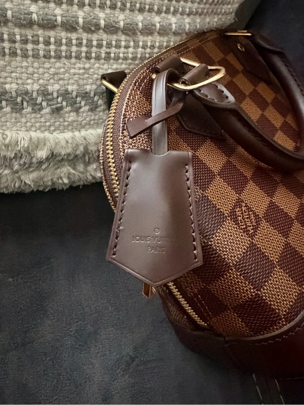 Louis Vuitton Damier Ebene Alma BB Satchel - Brown